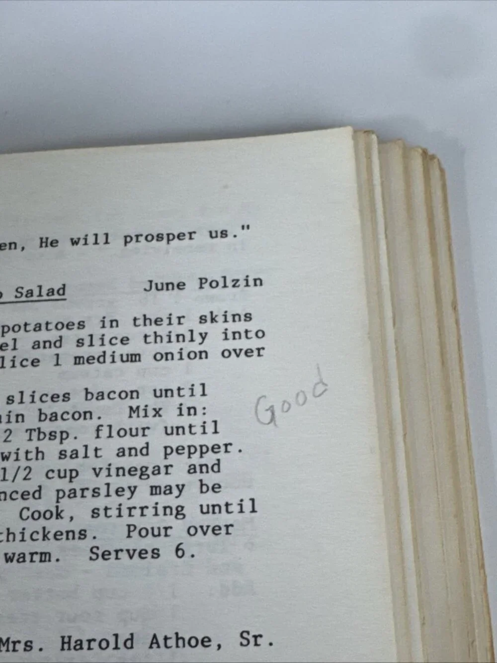 1986 Our Family Recipes Cookbook St Paul Ev. Lutheran Church Batavia New York